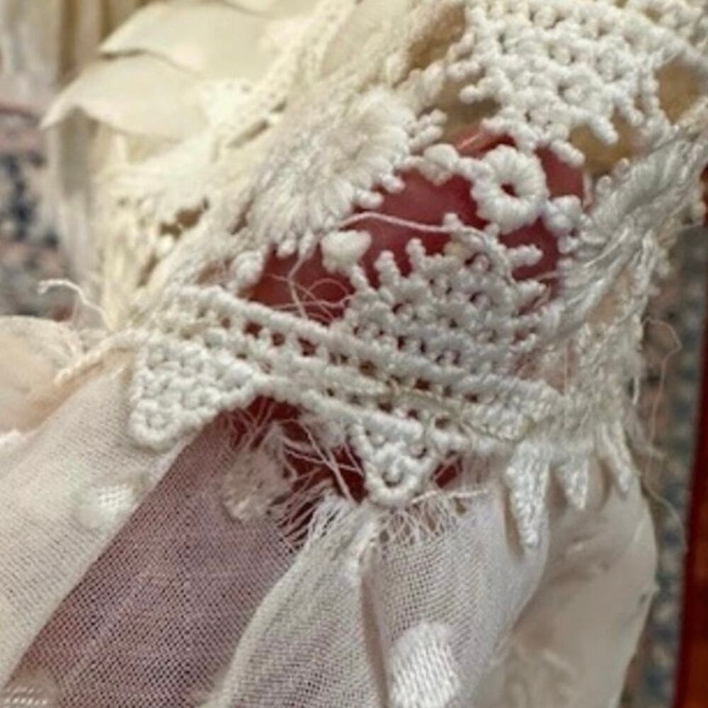 Zimmermann Lace Dress Long Sleeve High Low Skirt Off White Size 1 Medium 6 - Picture 11 of 11